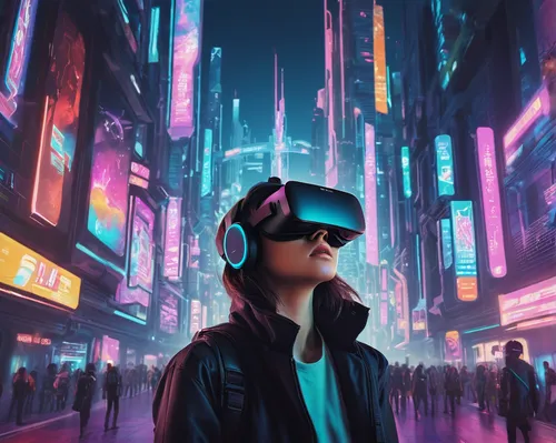 cyberpunk,virtual world,vr,cyber glasses,virtual,futuristic,vr headset,dystopian,virtual reality,oculus,dystopia,metaverse,virtual landscape,virtual reality headset,matrix,anime 3d,cyber,3d,futuristic landscape,sci fiction illustration,Photography,Documentary Photography,Documentary Photography 23