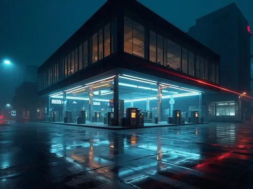 retro diner,bladerunner,metro,gas station,city corner,bus stop,subway station,urban,bus station,penumbra,metropolis,busstop,diner,3d render,hypermodern,metrovacesa,nighthawks,streetcar,noncorporate,noir,Photography,General,Realistic