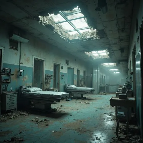 abandoned room,asylum,dormitory,hospital ward,sanatorium,sanitorium,sanatoriums,dormitories,sickroom,sanitarium,infirmary,cold room,reformatory,empty interior,asylums,hospital,rooms,hospicio,morgue,sleeping room,Photography,General,Realistic