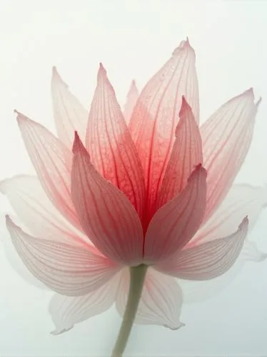 Close-up X-ray, translucence minimalist half watermelon in simple white background full of water drops, Lotus flower and lotus leaf, frosted glass blur covered, multiple exposures, macro photography, 