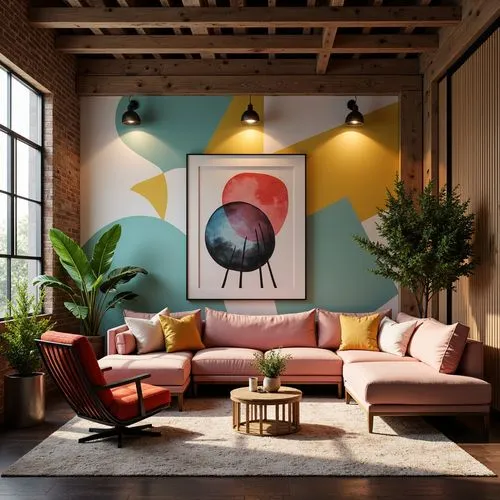 modern decor,contemporary decor,mid century modern,interior design,living room,loft,apartment lounge,airbnb icon,interior decor,livingroom,sitting room,decor,sofas,interior decoration,geometric style,cassina,mid century,wall decor,sofaer,wall decoration