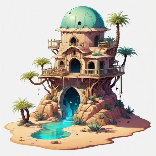 seaside resort,floating island,island suspended,floating islands,pool house,underwater playground,Illustration,Abstract Fantasy,Abstract Fantasy 11