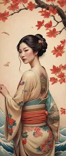 geiko,japanese art,oriental painting,maiko,geisha,geisha girl,Photography,General,Cinematic