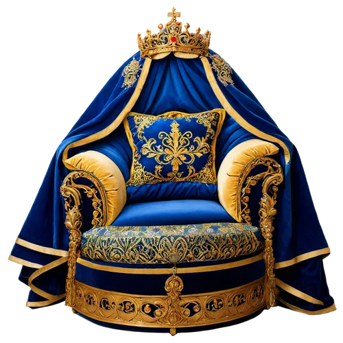 Luxurious throne, gold accents, velvet cushion, ornate carvings, regal atmosphere, majestic pose, crown jewels, royal cape, elaborate embroidery, intricate patterns, opulent fabrics, lavish decoration