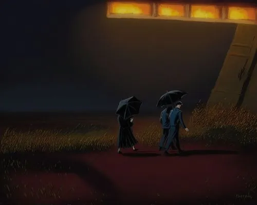 visitation,coraline,night scene,house silhouette,nightstalkers,couple silhouette,shelter,rendezvous,visitors,romantic meeting,halloween silhouettes,epilogue,girl walking away,in the shadows,stray,dark