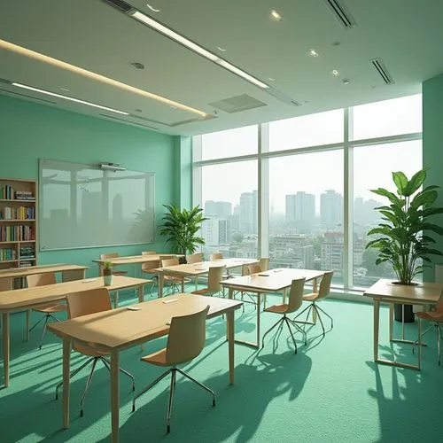 study room,meeting room,conference room,modern office,school design,board room,lecture room,classroom,class room,blur office background,desks,3d rendering,offices,clubroom,reading room,furnished office,daylighting,lunchroom,schoolroom,creative office,Photography,General,Realistic