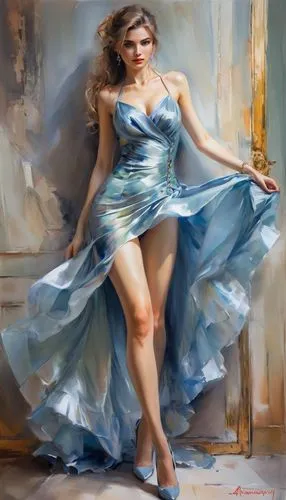 girl in a long dress,danseuse,donsky,a girl in a dress,nightdress,bluestocking,Illustration,Paper based,Paper Based 11