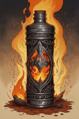 bottle fiery,flagon,pillar of fire,cauldron,canister,dice cup,storage-jar,the eternal flame,flask,candle wick,burning torch,urn,burning candle,tin stove,flaming torch,black candle,spray candle,gas flame,fire background,torch holder,Illustration,Paper based,Paper Based 17