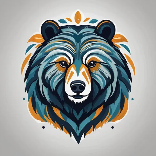 Create a playful and energetic grizzlies logo emblematic of their spirit.,ursa,vector illustration,grizzlies,nordic bear,vector graphic,sloth bear,great bear,animal icons,bear,spectacled bear,scandia 