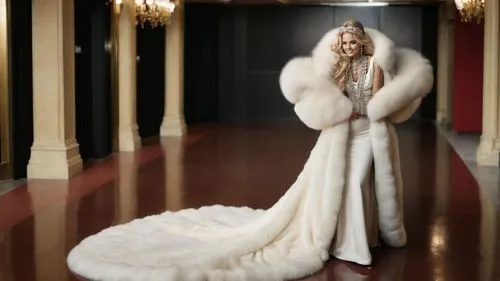 suit of the snow maiden,the snow queen,fur coat,white fur hat,anney,a floor-length dress