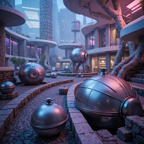 3d render,futuristic landscape,cybertown,spheres,space port,cyberia,graecorum,microdistrict,cybercity,scifi,fantasy city,cyberworld,gas planet,metropolis,silico,3d rendered,development concept,environments,futuristic,cyberport