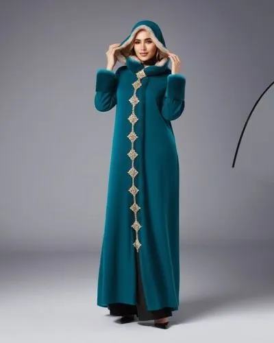 3d drawing of long maxi for wool Muslim hejab for Muslim women with wool design.winter design digital drawing with two colours with Milton with winter  loose design loose selves with velvet style loos