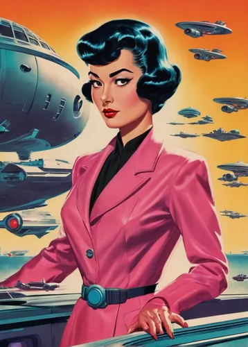 flight attendant,stewardess,lockheed model 10 electra,edsel citation,douglas dc-6,retro women,douglas dc-4,air new zealand,edsel,women in technology,douglas dc-3,douglas dc-7,atomic age,airline travel,supersonic aircraft,douglas aircraft company,aerospace manufacturer,lockheed,retro woman,travel woman,Conceptual Art,Sci-Fi,Sci-Fi 29