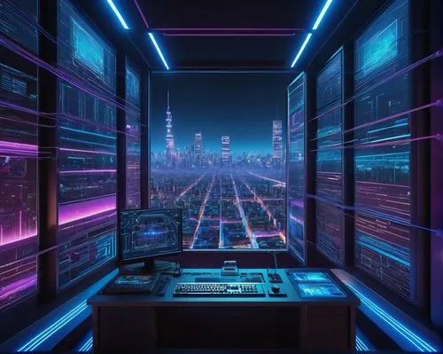 computer room,cyberscene,cyberpunk,cybercity,the server room,cyberview,spaceship interior,synth,mainframes,ufo interior,cyberia,computerized,cybertown,cybertruck,cyberspace,supercomputer,cyberport,computer graphic,computation,hypermodern,Art,Artistic Painting,Artistic Painting 31