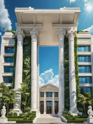 doric columns,marble palace,neoclassical,columns,palladianism,pillars,rosecliff,colonnade,palladian,colonnades,corinthia,house with caryatids,neoclassicism,three pillars,mansions,greek temple,luxury hotel,grand hotel europe,kempinski,italianate,Illustration,Abstract Fantasy,Abstract Fantasy 23