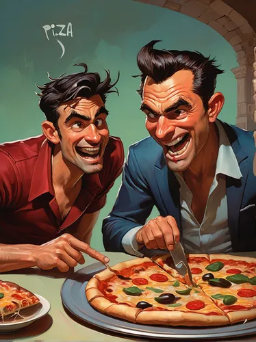 pizzeria,pizza service,order pizza,italians,pizza supplier,the pizza,pizza,pizza hut,pizzas,pizza topping,slices,sicilian cuisine,italian cuisine,italian food,game illustration,foodies,slice,antipasta,food icons,dominoes,Conceptual Art,Oil color,Oil Color 04