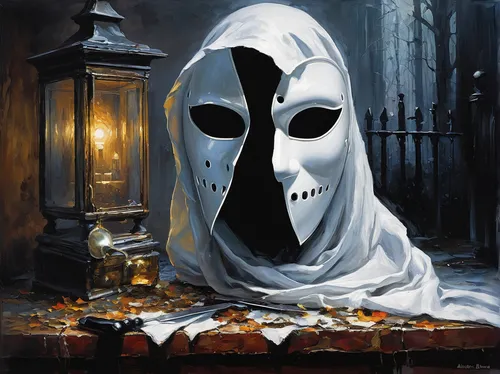 Create a suspenseful thriller where a white mask is the key to unlocking a dark secret.,phantom,anonymous mask,ghost,ghost face,scull,gost,the ghost,dance of death,halloween ghosts,grimm reaper,death 