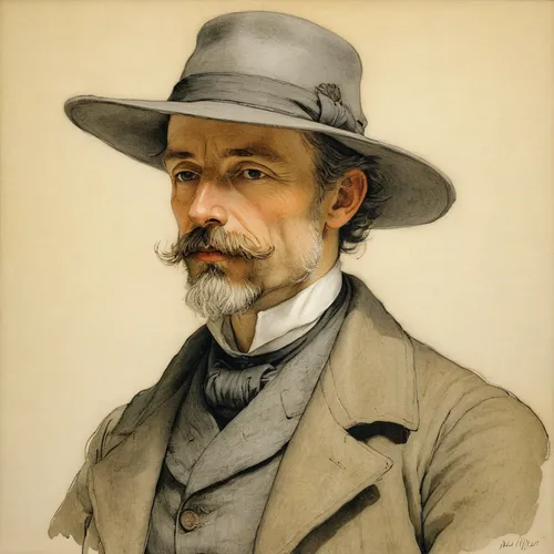 lev lagorio,alfons mucha,self-portrait,artist portrait,portrait,stovepipe hat,charles cháplin,adolphe,male portrait,carl svante hallbeck,bust of karl,teddy roosevelt terrier,asher durand,george russell,casement,jozef pilsudski,count of faber castell,official portrait,scullion,strauss,Illustration,Paper based,Paper Based 29