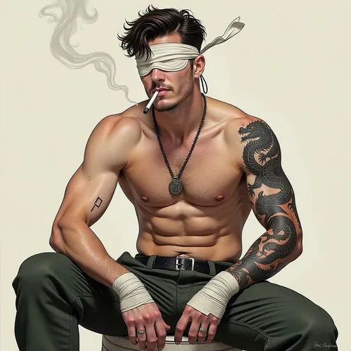 daken,rictor,sityodtong,sanosuke,roxton,mechanic,bernthal,macdevitt,tattooist,shadowrun,colyandro,majima,quinlan,blindfolds,sanada,eyepatch,blindfold,machinist,kazuya,ryu,Illustration,Realistic Fantasy,Realistic Fantasy 15