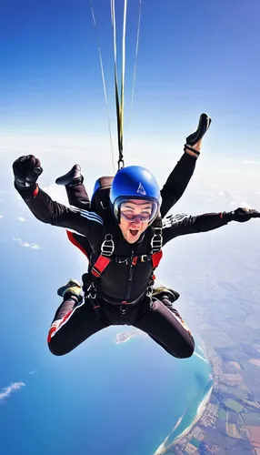 Describe the exhilarating experience of skydiving, capturing the intense excitement of soaring through the air.,skydive,parachute jumper,tandem skydiving,skydiving,skydiver,tandem jump,parachutist,har