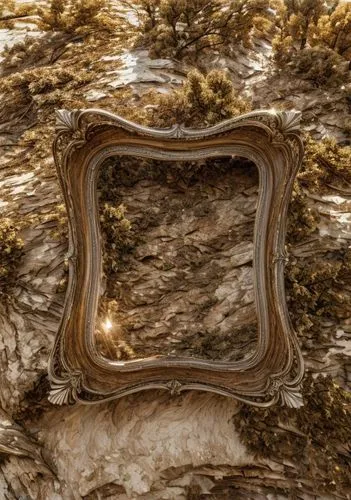 decorative frame,wood mirror,gold stucco frame,art nouveau frame,mirror frame,copper frame