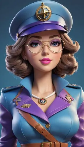 policewoman,stewardess,aviatrix,servicewoman,policewomen,supermarionation,Unique,3D,3D Character