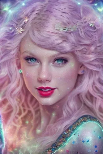 Taylor Swift extremely detailed professional photography of (((an ethereal spirit))) with a mischievous smile and glowy eyes. Otherworldly creature, magical scene, an incredibly beautiful world of won