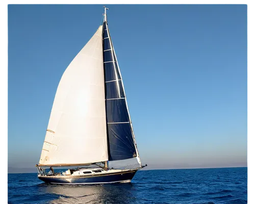 Sailing yacht, majestic sailboat, white sails, navy blue hull, golden anchor, shiny metal railing, luxurious deck, morning sunlight, sea spray, gentle waves, 3/4 composition, low-angle shot, warm colo