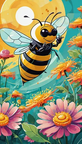 pollinate,bee,pollinator,honey bee home,drawing bee,pollinating,honeybee,honey bee,wild bee,bees,pollination,bee friend,honey bees,western honey bee,drone bee,bee colony,honeybees,bumble-bee,bee pollen,bumblebees,Conceptual Art,Sci-Fi,Sci-Fi 06