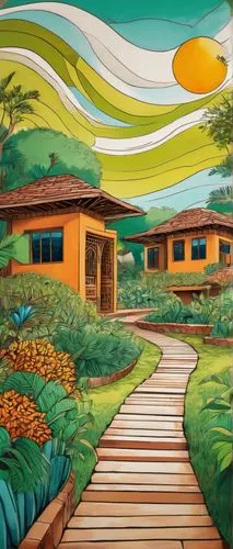 home landscape,ecovillages,landscape background,farm landscape,rural landscape,colored pencil background,paisaje,ecovillage,roof landscape,house painting,background design,farm background,pittura,glass painting,pintura,pintor,casita,naturaleza,khokhloma painting,background view nature,Illustration,Black and White,Black and White 05