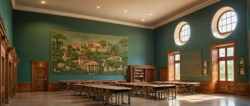 lecture room,pinacoteca,kunstakademie,schoolrooms,lecture hall,athens art school,children's interior,rijksmuseum,schoolroom,refectory,reading room,academie,class room,mashtots,study room,accademia,fondazione,aula,boijmans,school design,Illustration,Abstract Fantasy,Abstract Fantasy 09