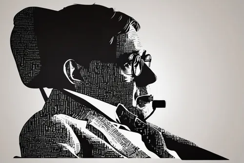 salvador guillermo allende gossens,anton chekhov,groucho marx,vector illustration,silhouette of man,silhouette art,vector art,vector graphic,hesse,advertising figure,psychoanalysis,vector image,illustrator,man silhouette,walt,pipe smoking,gentleman icons,adobe illustrator,professor,hemmingway,Illustration,Black and White,Black and White 31