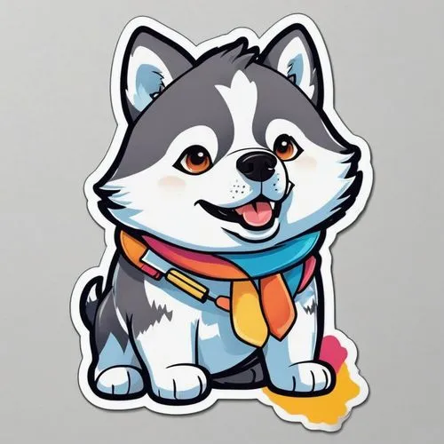 telegram icon,zwei,inu,clipart sticker,shoob,malamute,animal stickers,gongju,bingbu,sticker,yukai,nita,huskic,akita,puxi,husky,stickers,ognyan,kawaii patches,sheeb,Unique,Design,Sticker