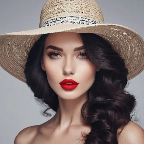 panama hat,red lips,red hat,retouching,sun hat,red lipstick,girl wearing hat,the hat-female,woman's hat,straw hat,pointed hat,women's cosmetics,high sun hat,hat retro,ordinary sun hat,hat vintage,labios,women's hat,mock sun hat,womans seaside hat,Photography,Fashion Photography,Fashion Photography 01