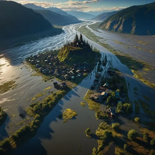 kirkjufell river,fjord,riverlands,tirith,fjord landscape,river landscape,strahorn,dragonstone,fjords,gondolin,floating island,fantasy landscape,rivendell,river delta,floating islands,fraser river,beleriand,riftwar,an island far away landscape,raincoast,Conceptual Art,Sci-Fi,Sci-Fi 01