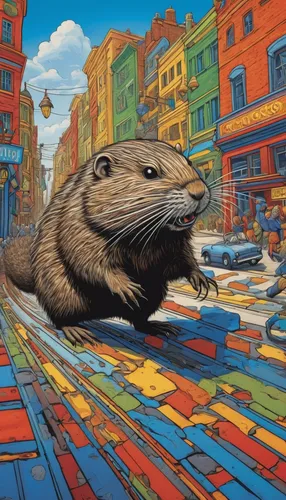 color rat,beaver rat,groundhog,marmota marmota,musical rodent,nutria,nutria-young,ground squirrels,gerbil,mongoose,rodentia icons,year of the rat,mustelidae,anthropomorphized animals,beaver,marmot,ground squirrel,splinter,bush rat,coypu,Illustration,Abstract Fantasy,Abstract Fantasy 21