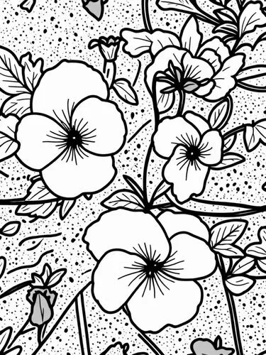 flower coloring pages with lots of flowers,flower line art,japanese floral background,botanical line art,coloring page,coloring pages,japanese anemones,Design Sketch,Design Sketch,Rough Outline