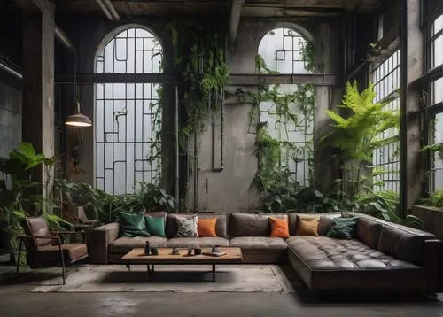 loft,houseplants,house plants,indoor,lofts,interior design,houseplant,interiors,conservatory,living room,apartment lounge,hanging plants,indoors,tropical jungle,modern decor,tropical house,abandoned factory,sofas,green living,warehouse,Unique,3D,Garage Kits