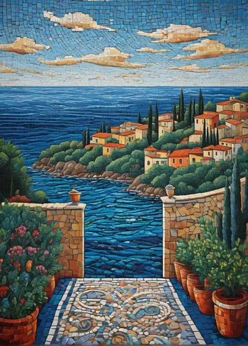 mediterranean,dubrovnik,dubrovnik city,landscape with sea,taormina,sea landscape,mediterranean sea,sveti stefan,coastal landscape,mosaics,panoramic landscape,portofino,terracotta tiles,oil on canvas,tuscan,mosaic glass,oil painting on canvas,the mediterranean sea,dubrovnic,puglia,Conceptual Art,Daily,Daily 29