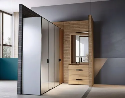 modern minimalist bathroom,hinged doors,walk-in closet,gaggenau,bagno,wardrobes,Illustration,Black and White,Black and White 32