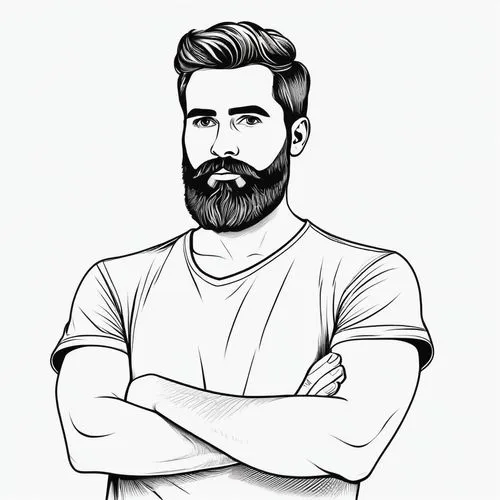 twitch icon,beard,vector illustration,bearded,male poses for drawing,office line art,vector art,flat blogger icon,twitch logo,pompadour,illustrator,zodiac sign leo,blogger icon,brawny,coloring page,muscle icon,male model,pomade,man portraits,barista,Illustration,Black and White,Black and White 04