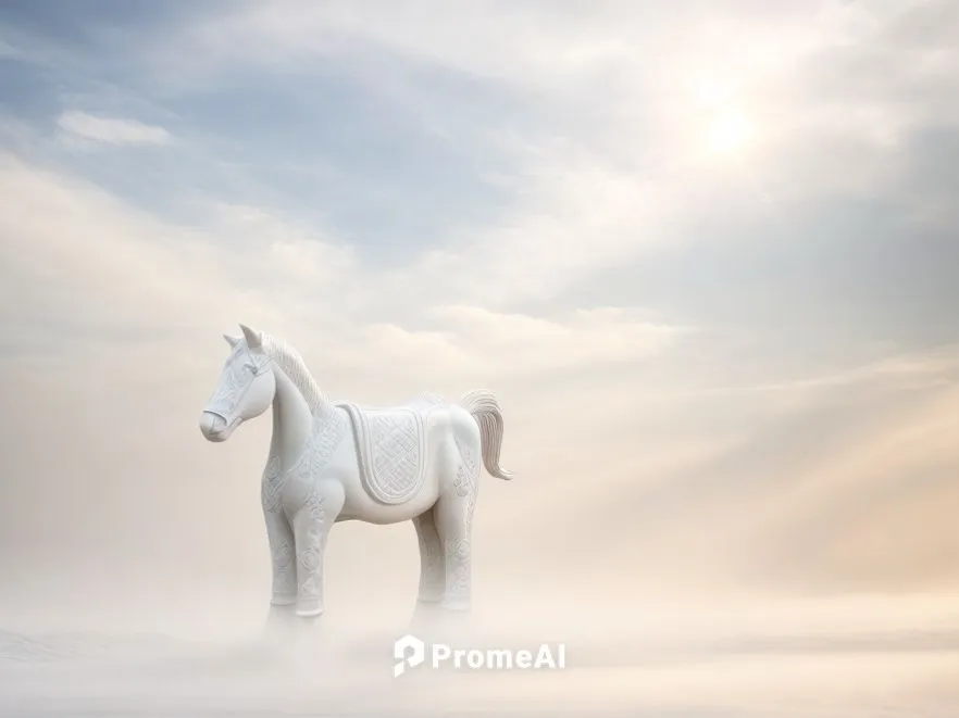 polyethylene furniture molded in the form of a horse with embossed rug patterns,a white horse,iceland horse,albino horse,white horse,white horses,dream horse,arabian horse,equine,unicorn background,ic