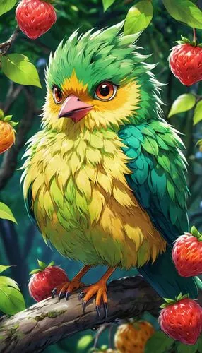 caique,flower and bird illustration,bird illustration,bird painting,pombo,tropical bird,koropeckyj,kakapo,nature bird,quetzal,tropical bird climber,spring bird,colorful birds,green bird,strawberries falcon,pajaros,rosella,sugarbird,tiger parakeet,nature background,Illustration,Japanese style,Japanese Style 03