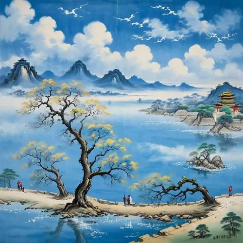 japan landscape,landscape background,cartoon video game background,japanese art,oriental painting,hiroshige,mountain scene,tokaido,fantasy landscape,mountain landscape,japanese background,the japanese tree,mountainous landscape,world digital painting,background with stones,panoramic landscape,high landscape,japanese mountains,muramasa,ukiyoe,Unique,Design,Blueprint