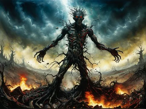 samuil,nyarlathotep,morgoth,disfiguring,nekron,ifrit,Illustration,Realistic Fantasy,Realistic Fantasy 33