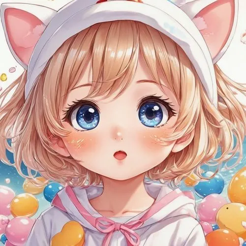 Illustrate anime eyes full of innocence and curiosity.,nyan,nya,cat kawaii,nini,neko,fuwa,candies,akari,ognyan,kawaii,kii,nazrin,cocoa,fennec,pekoe,lumi,daoyi,chibchan,irabu,mikania,Illustration,Japan