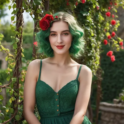 in green,green dress,poison ivy,vintage floral,ivy,vintage flowers,emerald,beautiful girl with flowers,bella rosa,green rose hips,vintage woman,dahlia white-green,poppy,floral poppy,hedge rose,green wreath,girl in a wreath,vintage girl,green paprika,with roses,Photography,General,Commercial