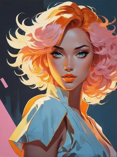 transistor,maeve,vector girl,peach color,vector illustration,allura,digital painting,pink diamond,vector art,pink vector,bubblegum,wip,peach rose,overpainting,contessa,nora,nami,creamsicle,illustrator,krita,Illustration,Japanese style,Japanese Style 06