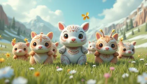 rabbids,rabbit family,rabbits,easter rabbits,springmann,easter background,Unique,3D,3D Character