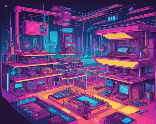 cybertown,cyberpunk,cyberworld,spaceship interior,synth,computer room,neon coffee,cyberscene,space port,terminals,mainframes,cyber,cybercity,scifi,laboratory,computerworld,cyberia,dungeon,spaceland,neon ghosts,Conceptual Art,Sci-Fi,Sci-Fi 27